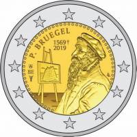 (022) Монета Бельгия 2019 год 2 евро "Питер Брейгель Старший"  Биметалл  PROOF